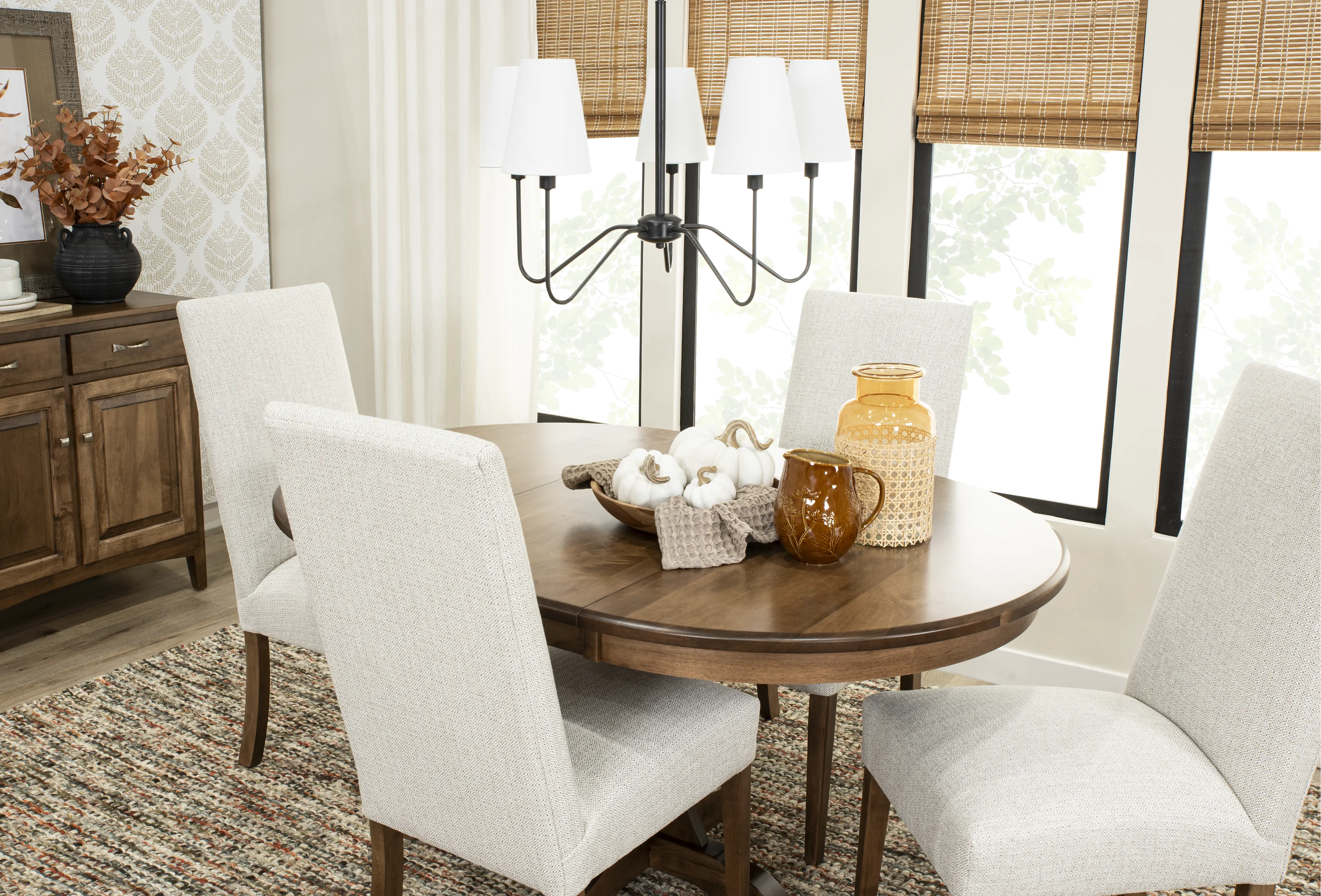 Mary Brown and Beige 5 Piece Dining Set-9