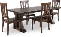 Villa Tobacco Brown 5 Piece Dining Set
