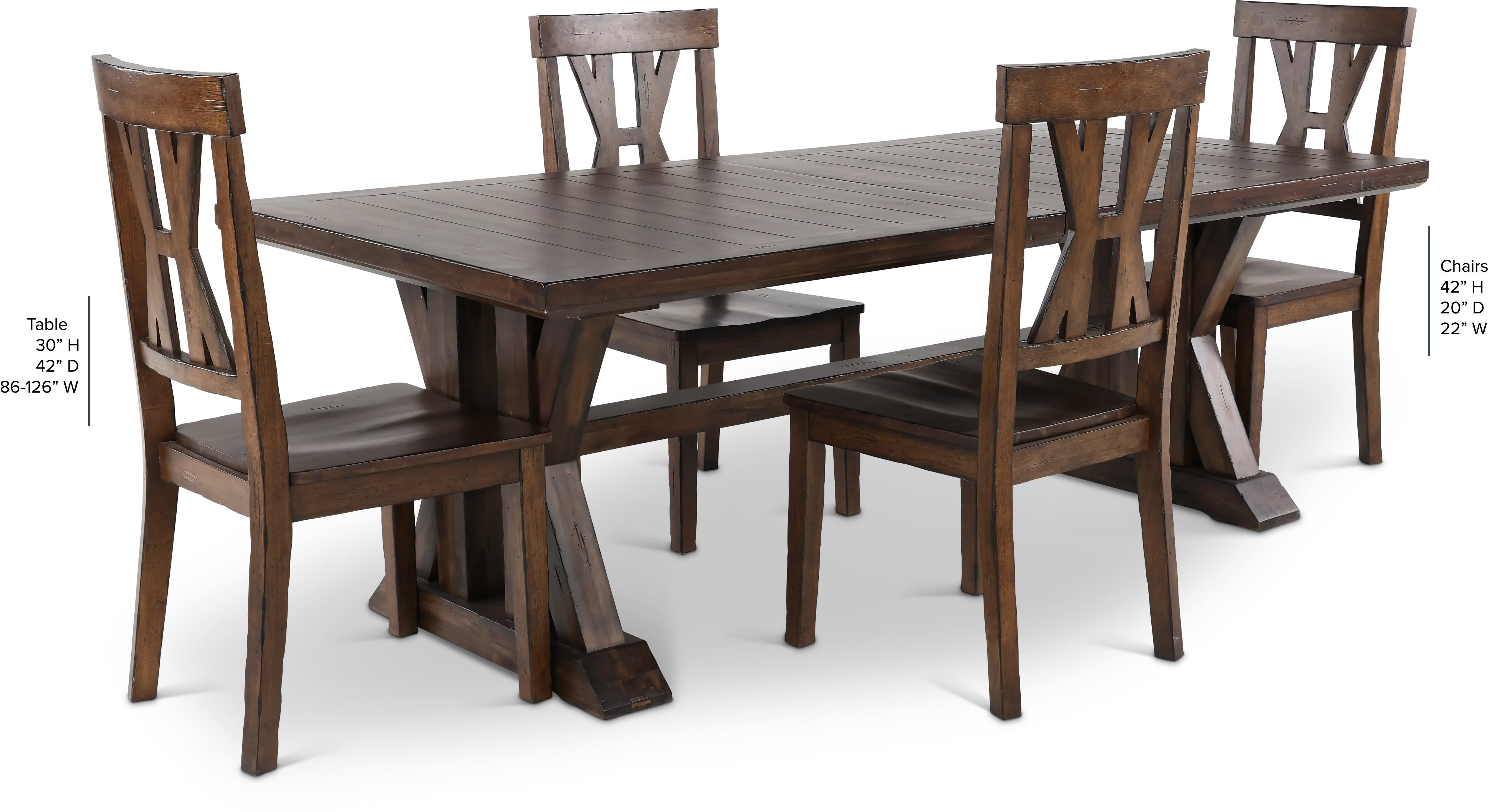 Villa Tobacco Brown 5 Piece Dining Set-3