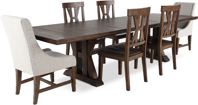 tobacco dining table Villa Tobacco Brown Dining Table