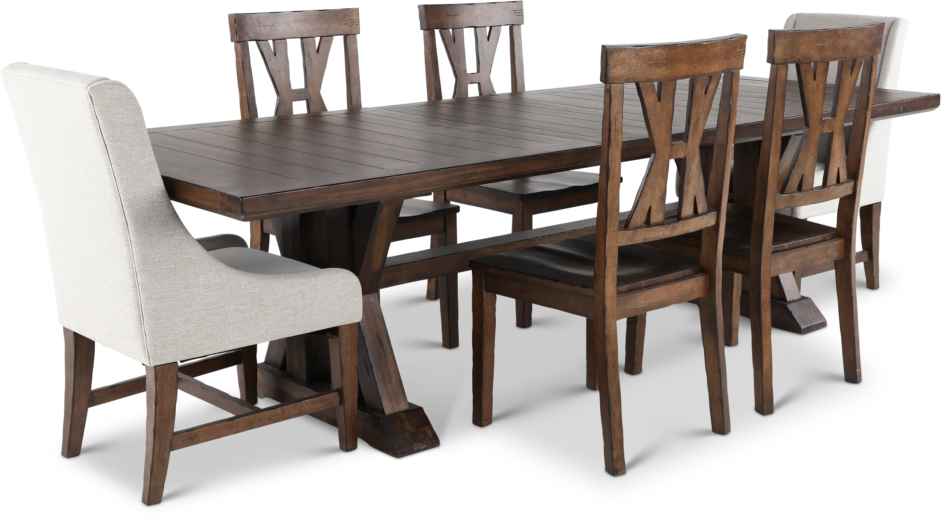Villa Tobacco Brown 7 Piece Dining Set-1