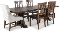 Villa Tobacco Brown 7 Piece Dining Set