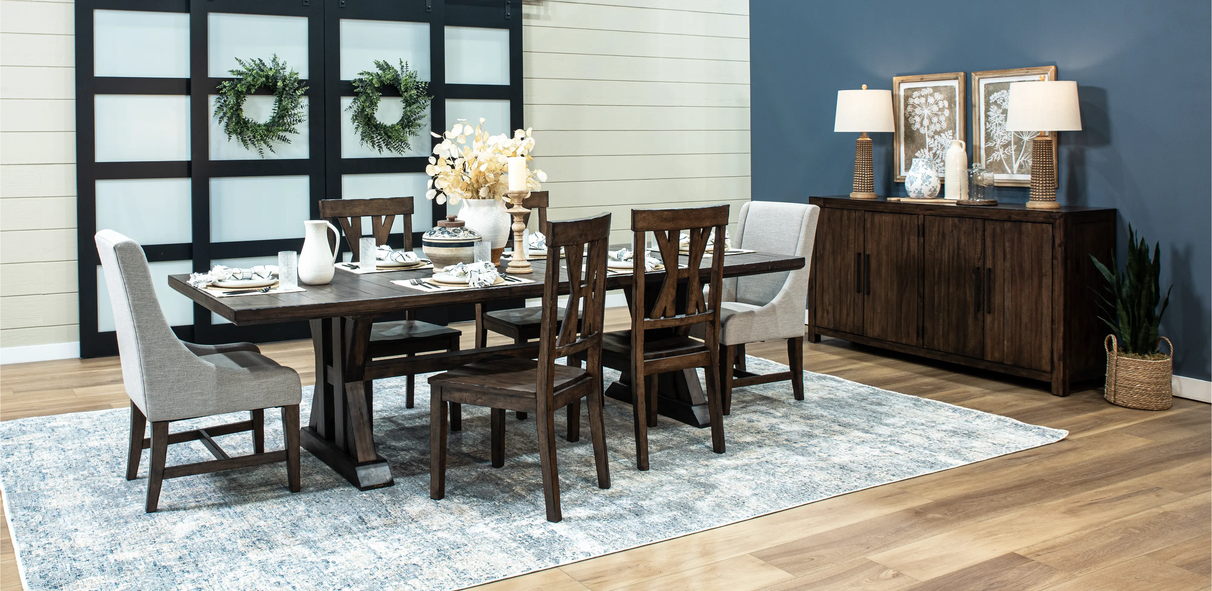 Villa Tobacco Brown 7 Piece Dining Set-2