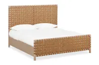 Dorsey Light Brown and Woven Queen Bed