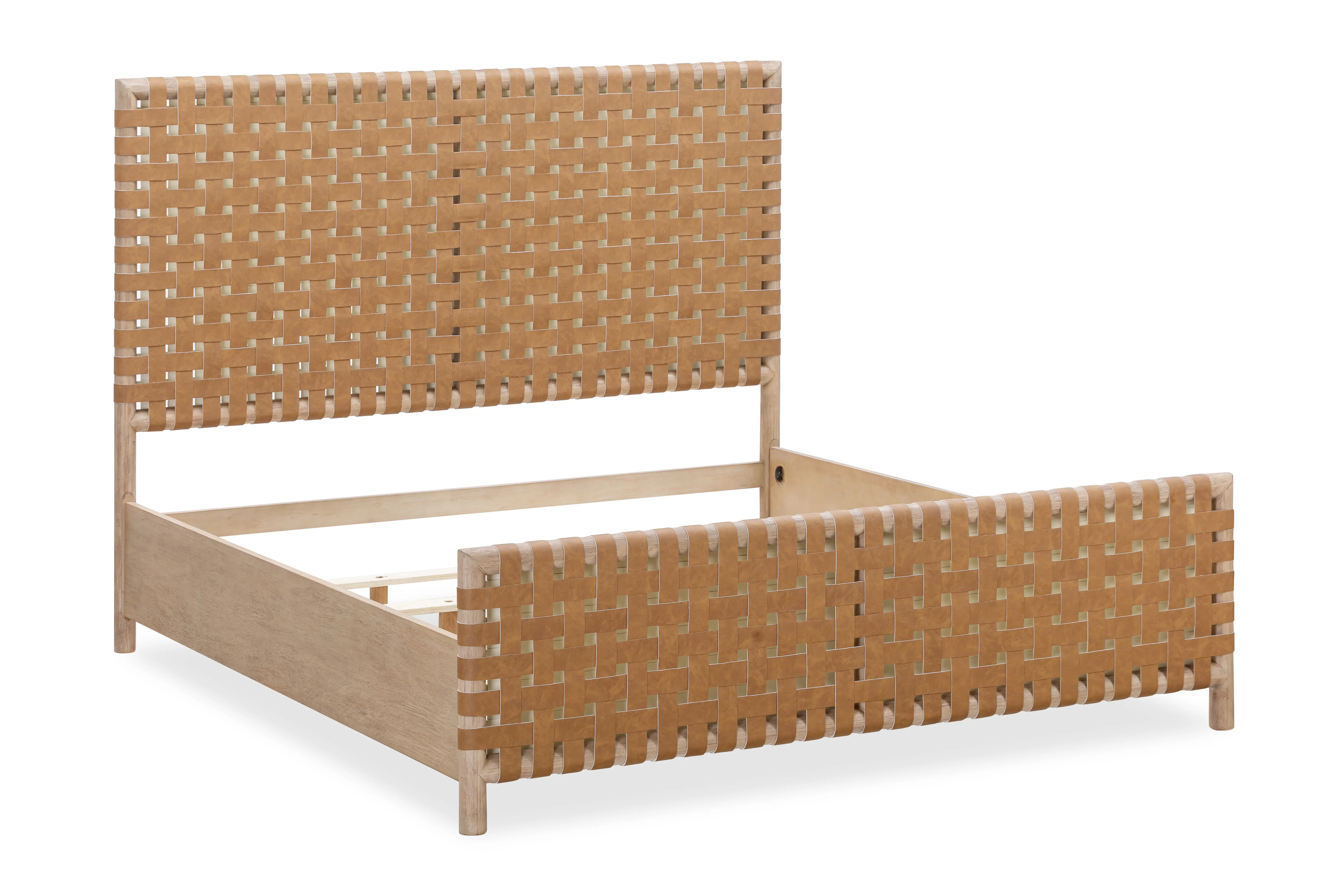 Dorsey Light Brown and Woven Queen Bed-5