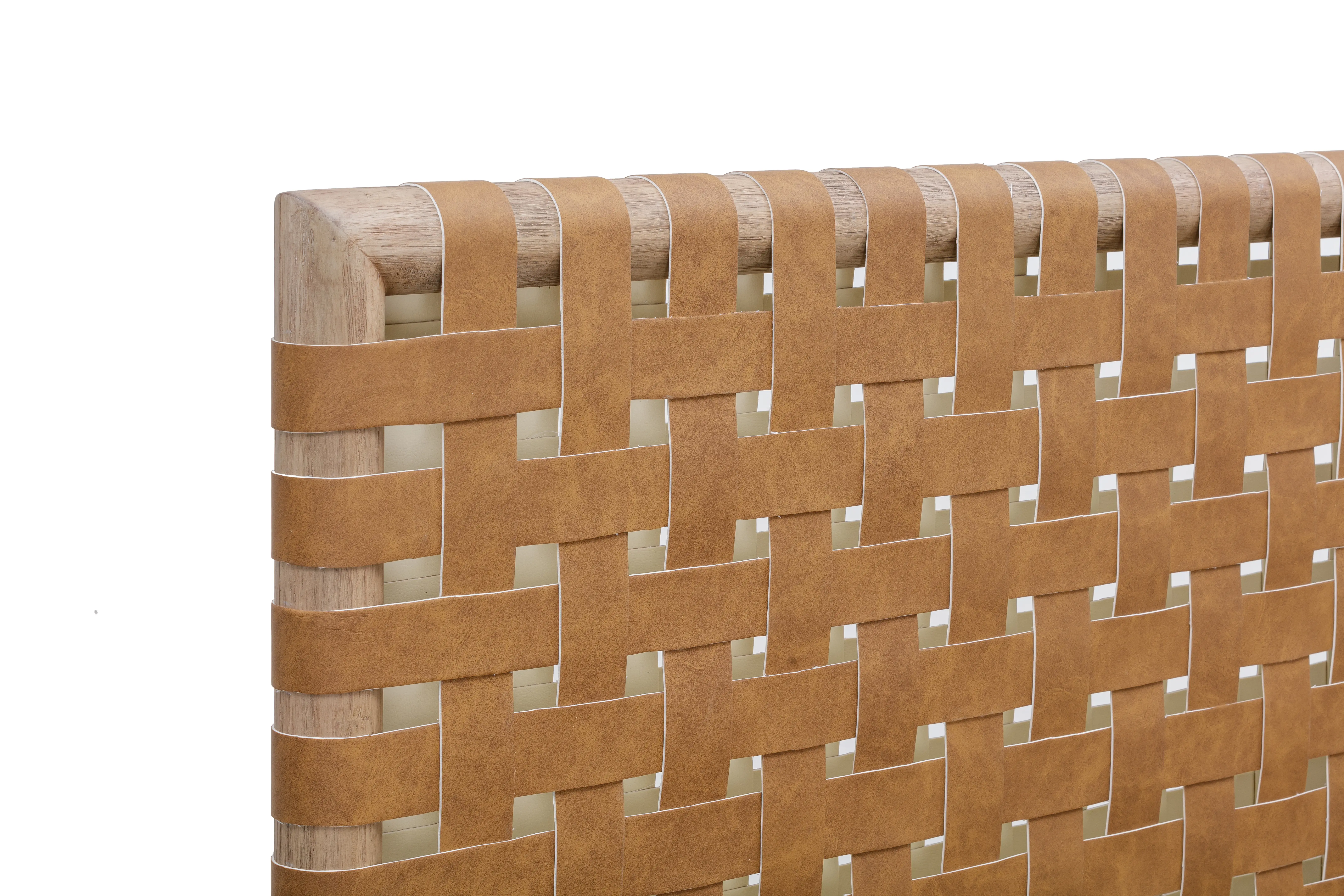 Dorsey Light Brown and Woven Queen Bed-7