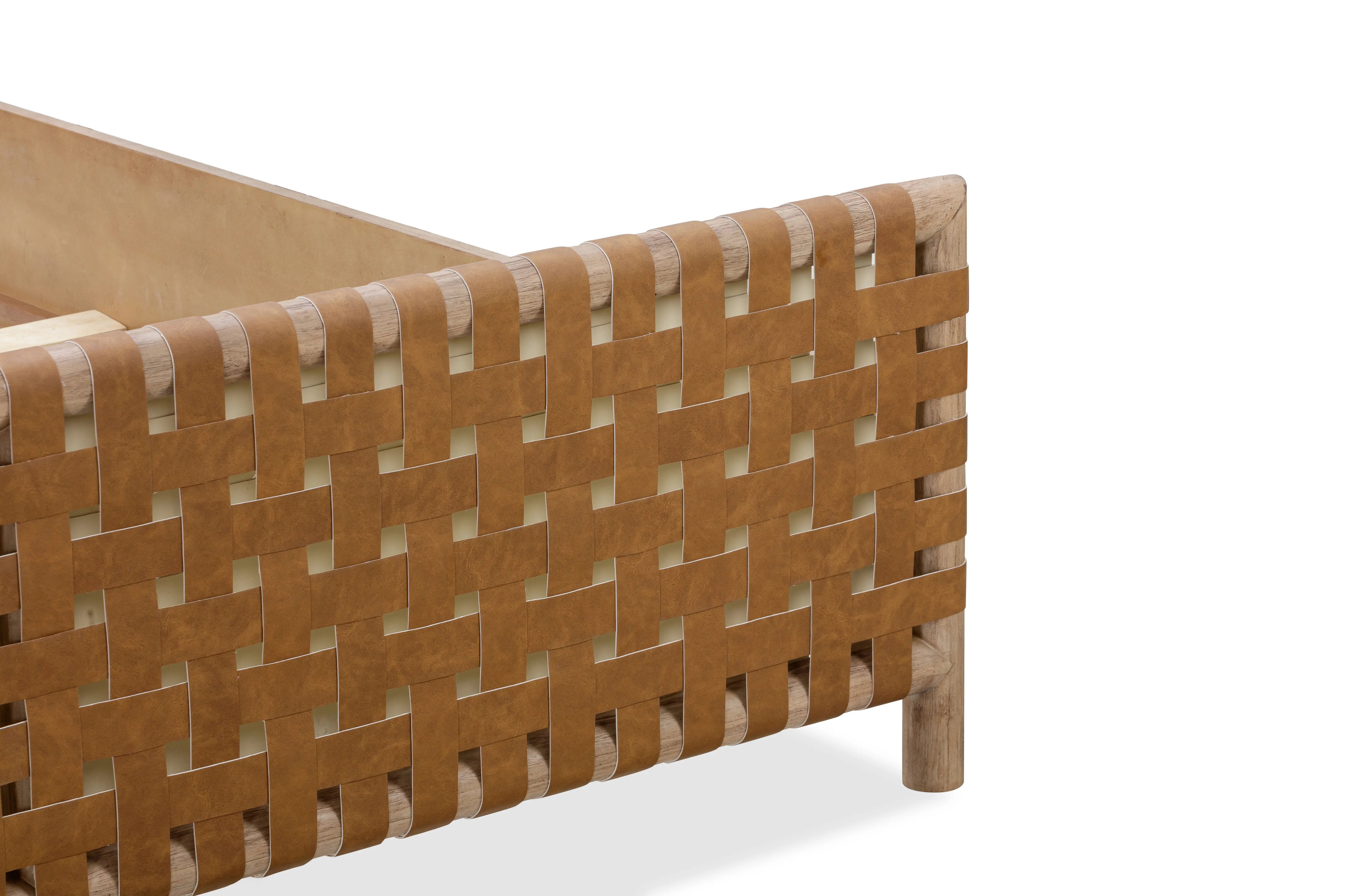 Dorsey Light Brown and Woven Queen Bed-8