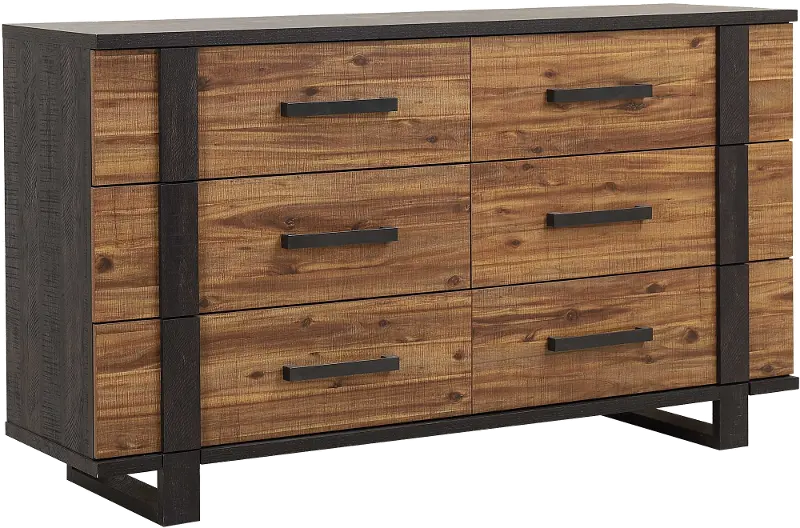 Gildone Natural and Dark Brown Dresser