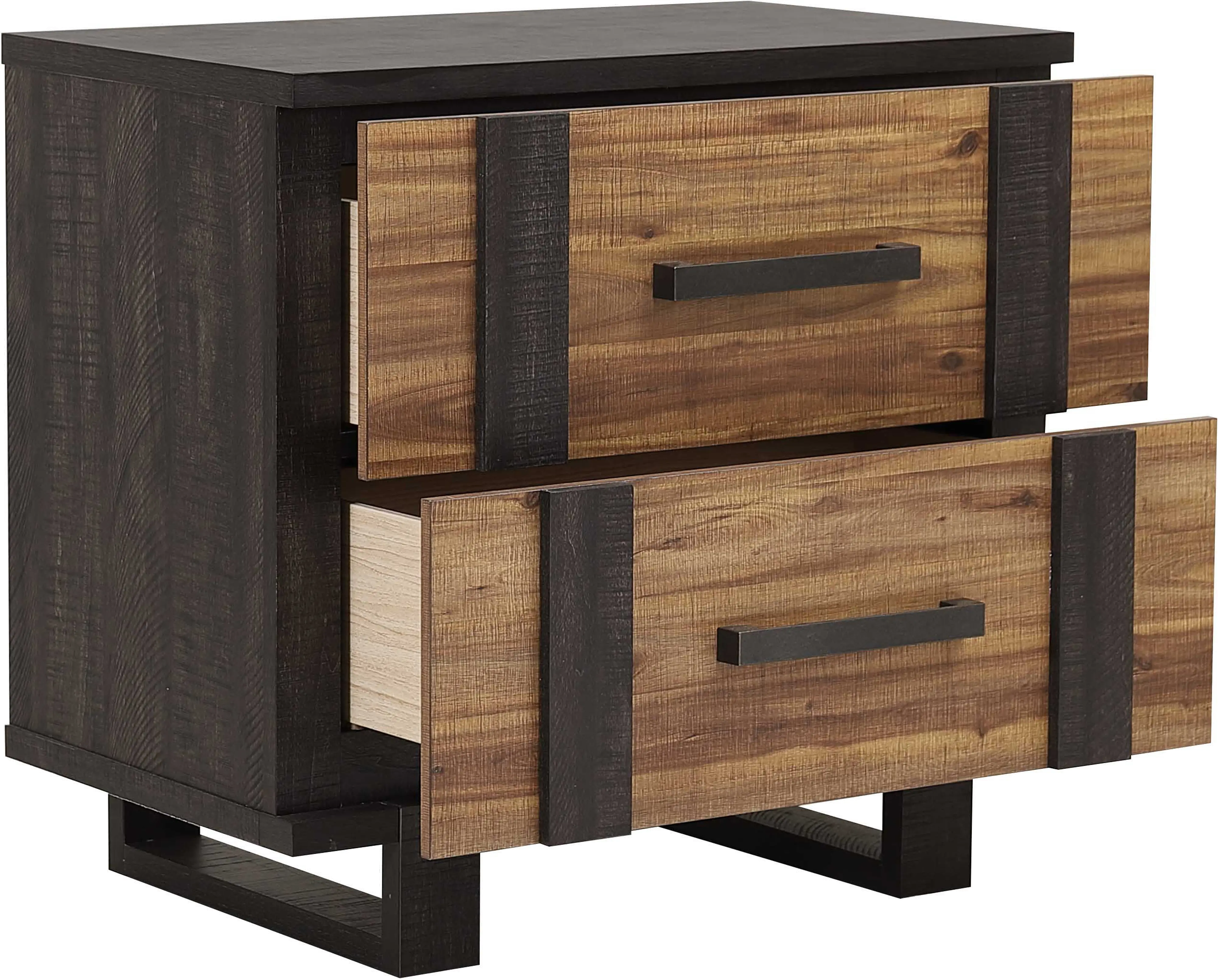 Gildone Natural and Dark Brown Nightstand-3