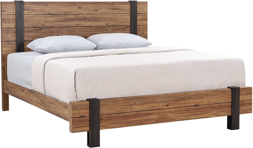Gildone Natural and Dark Brown King Bed