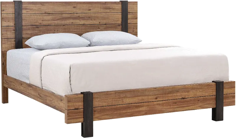 Gildone Natural and Dark Brown King Bed