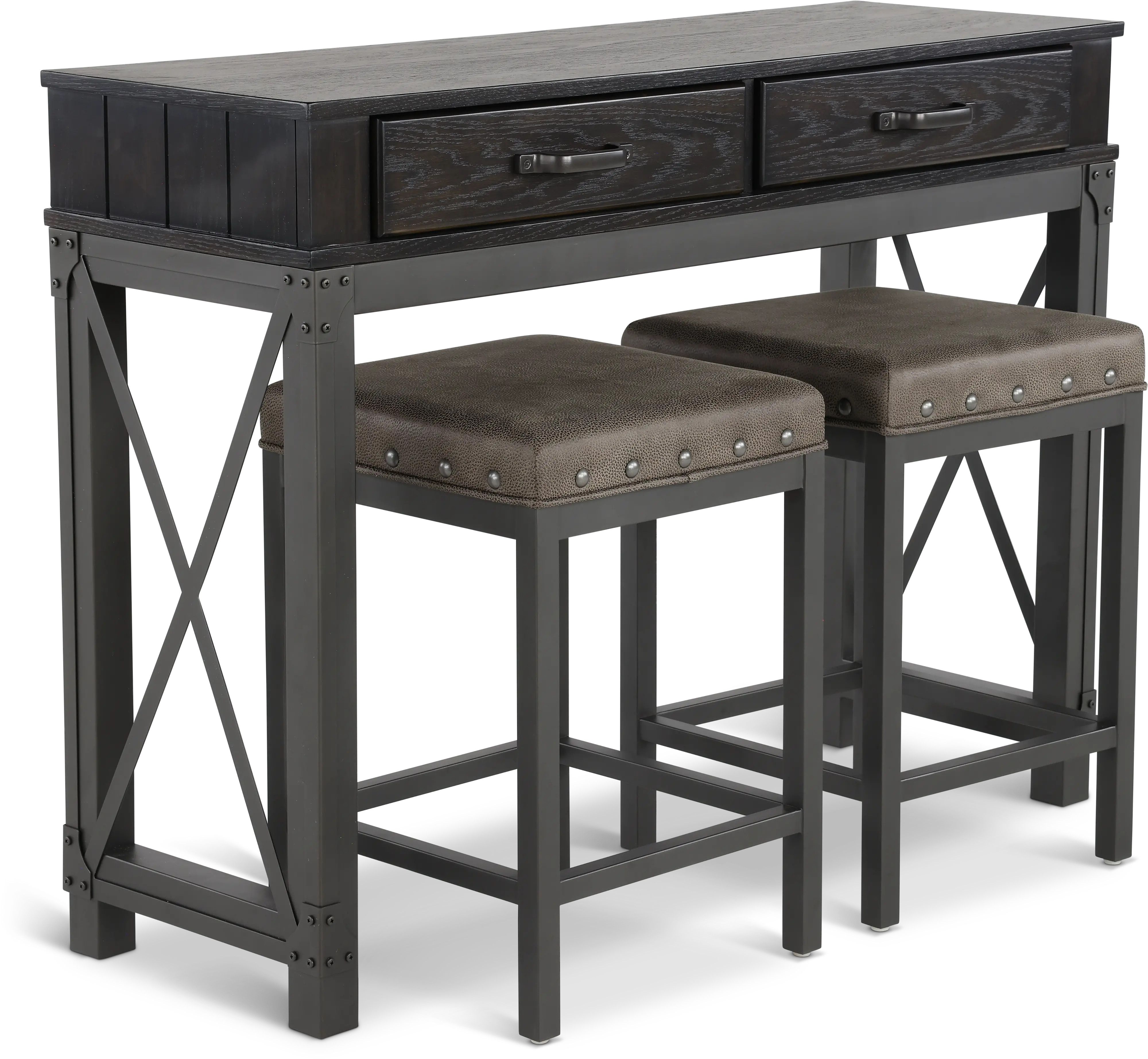 Manchester Black and Nickel 3 Piece Bistro Dining Set-1