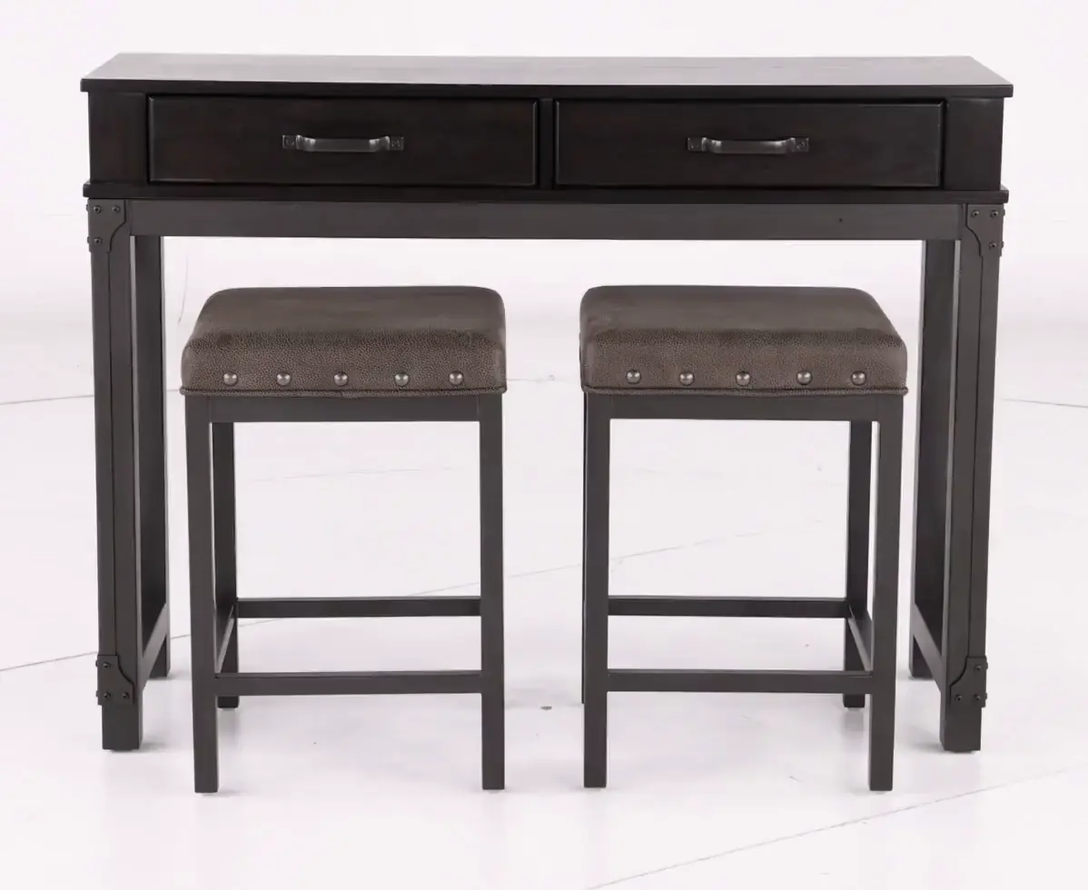Manchester Black and Nickel 3 Piece Bistro Dining Set-5