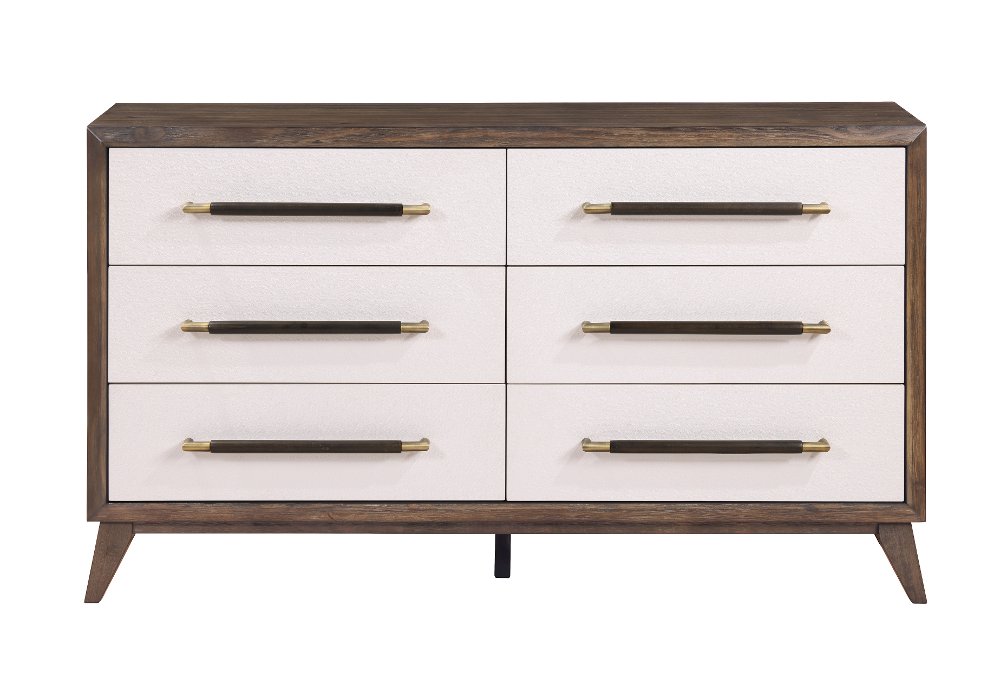 Sophia Walnut Brown and White Dresser