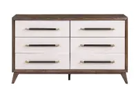 Sophia Walnut Brown and White Dresser