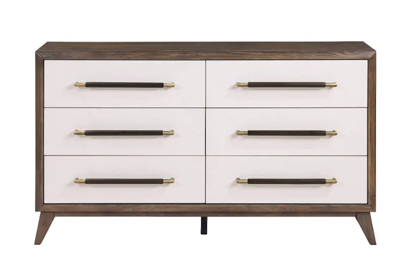 Sophia Walnut Brown and White Dresser