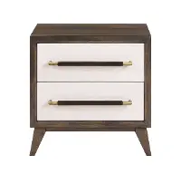 Sophia Walnut Brown and White Nightstand
