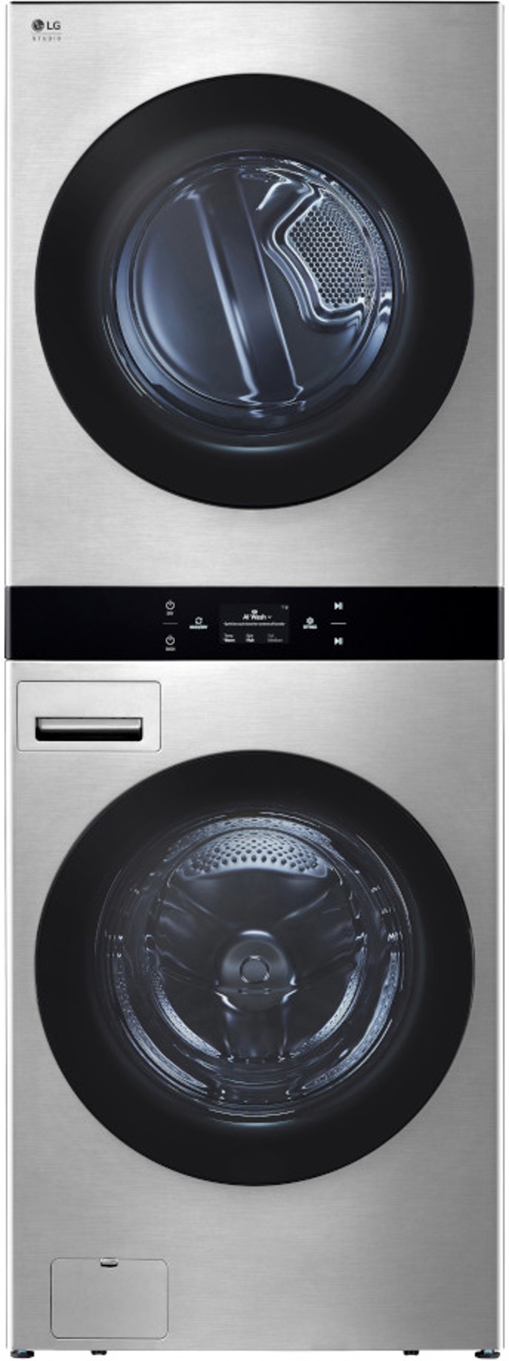 LG Studio Front Load Electric Wash Tower - Noble Steel