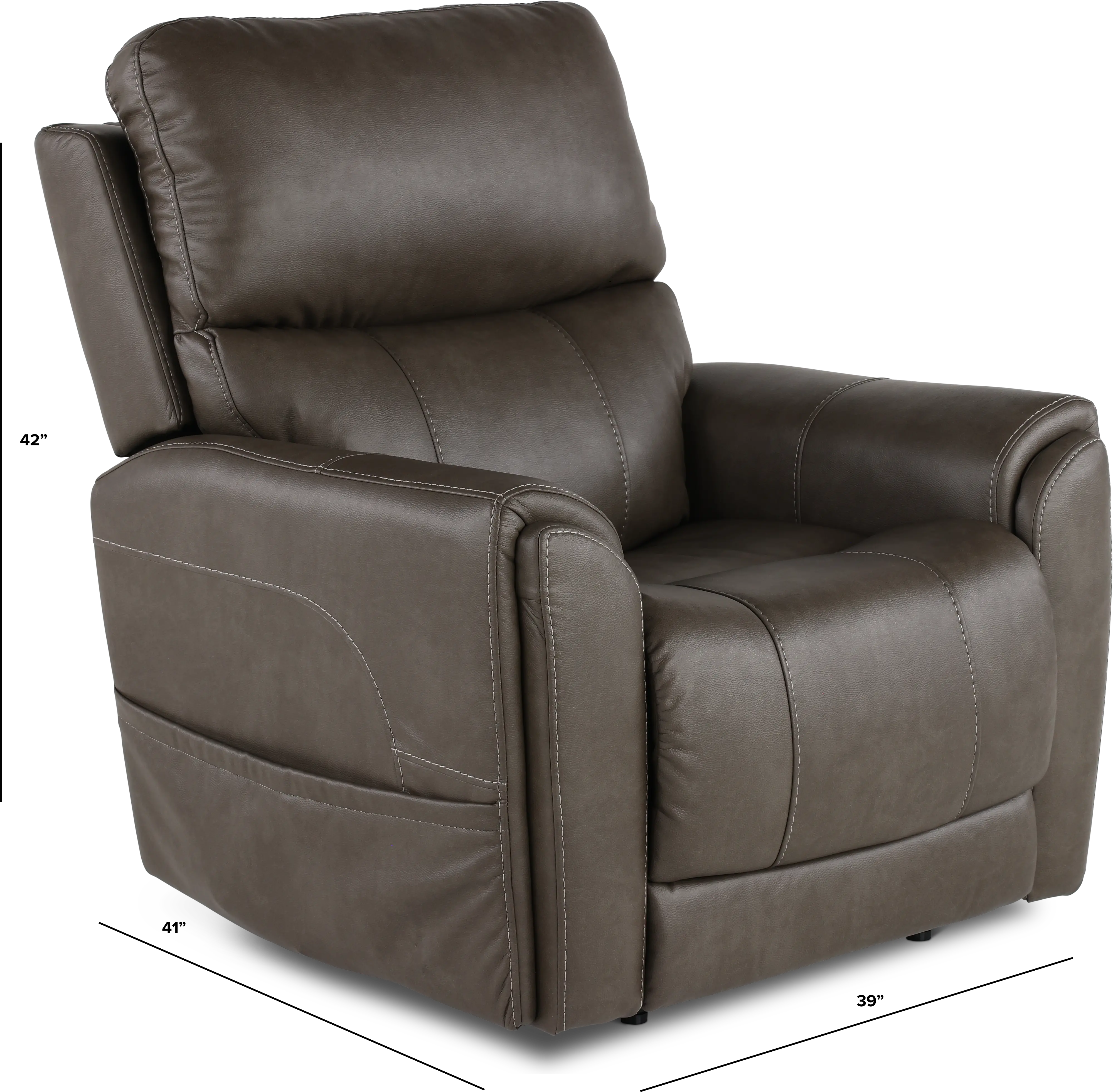 Damon Smoke Gray Power Recliner with Massage-3