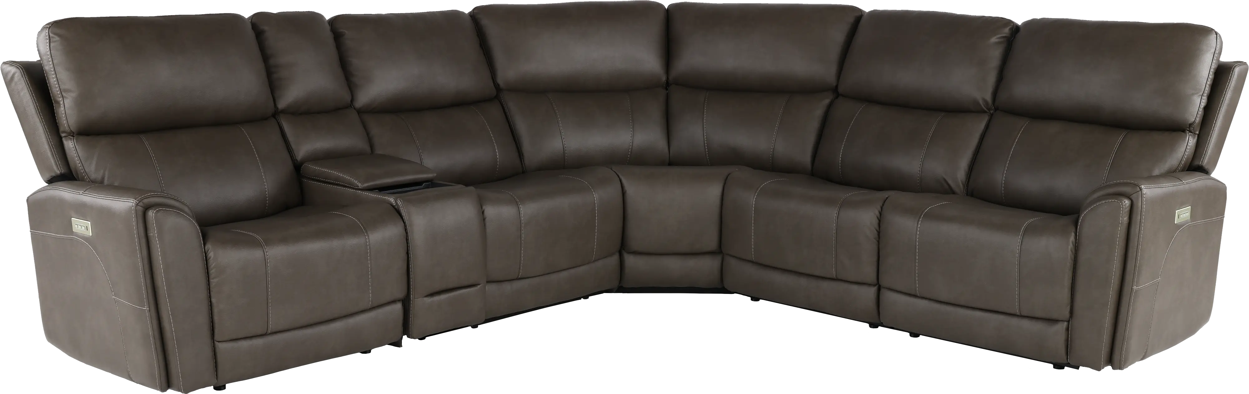 Damon Capriccio Smoke 6-Piece Power Reclining Sectional with Wireless Charging-1