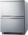 Summit 24  Wide Panel-Ready Double Drawer Refrigerator