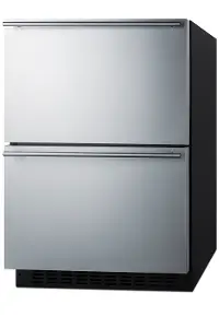 Summit 24  Wide Double Drawer Refrigerator & Freezer - Stainless Steel