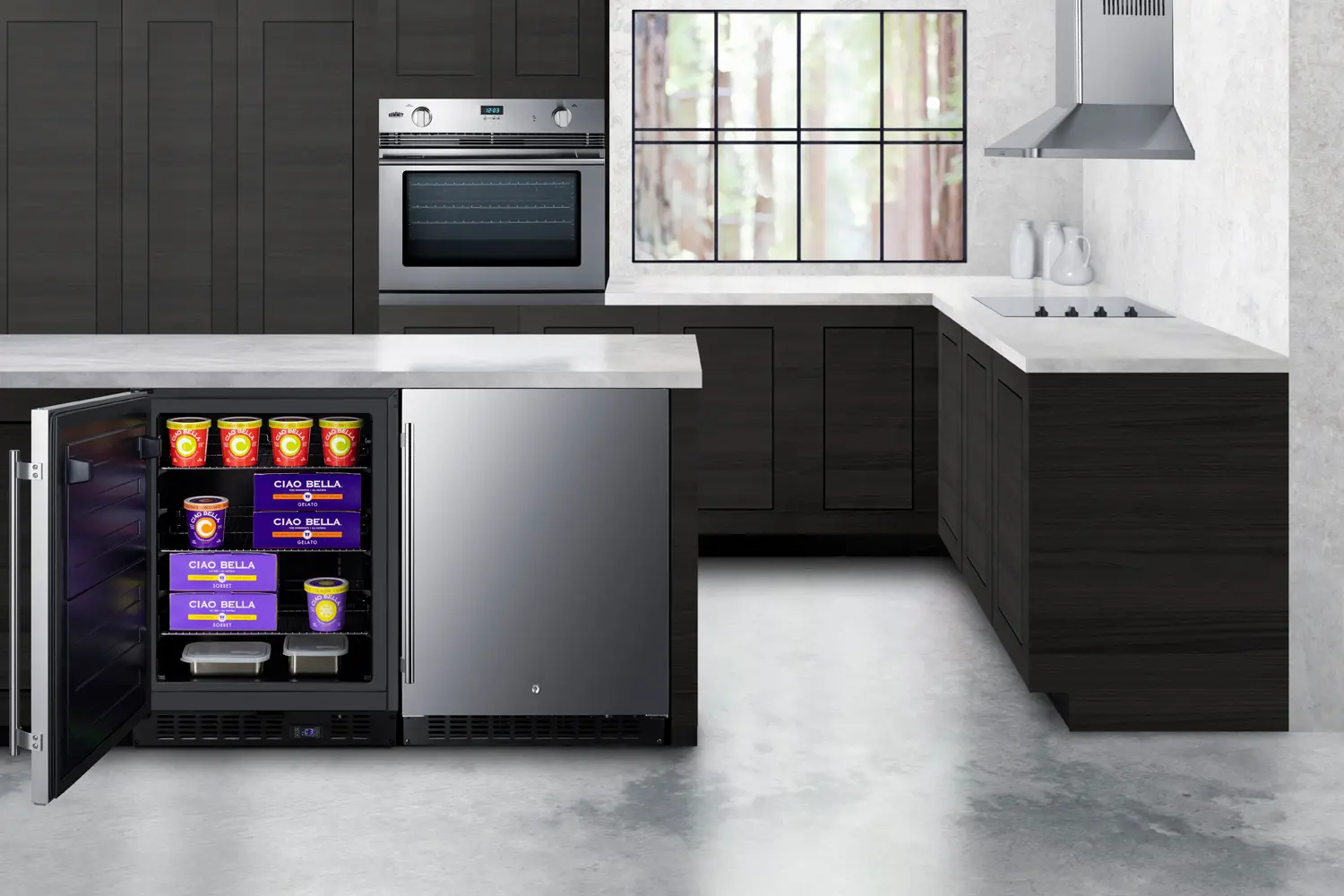 Summit 24  Wide Built-In Compact Freezer - Stainless Steel-2