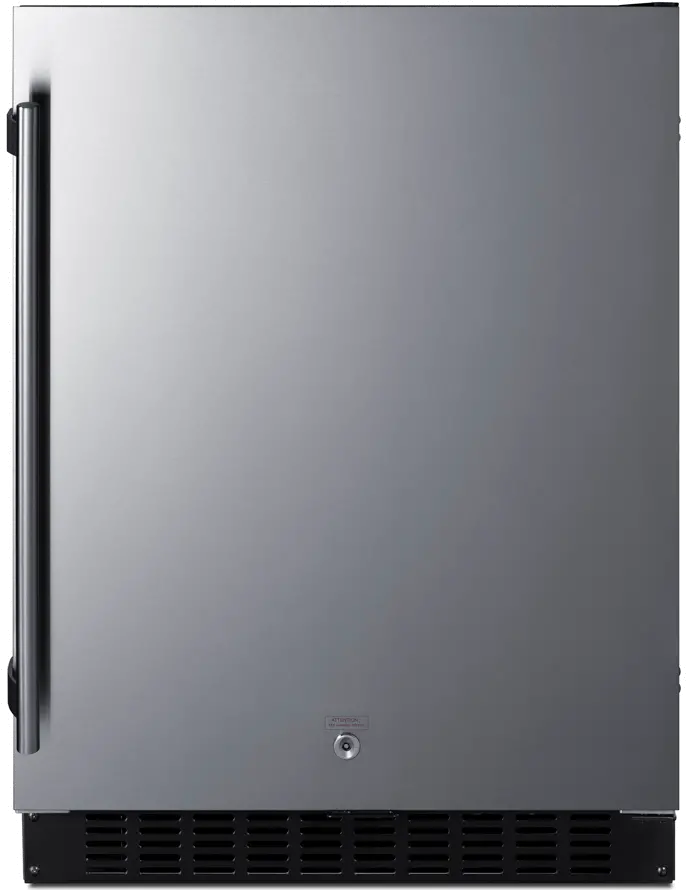 Summit 24  Wide Built-In Compact Refrigerator - Stainless Steel-2