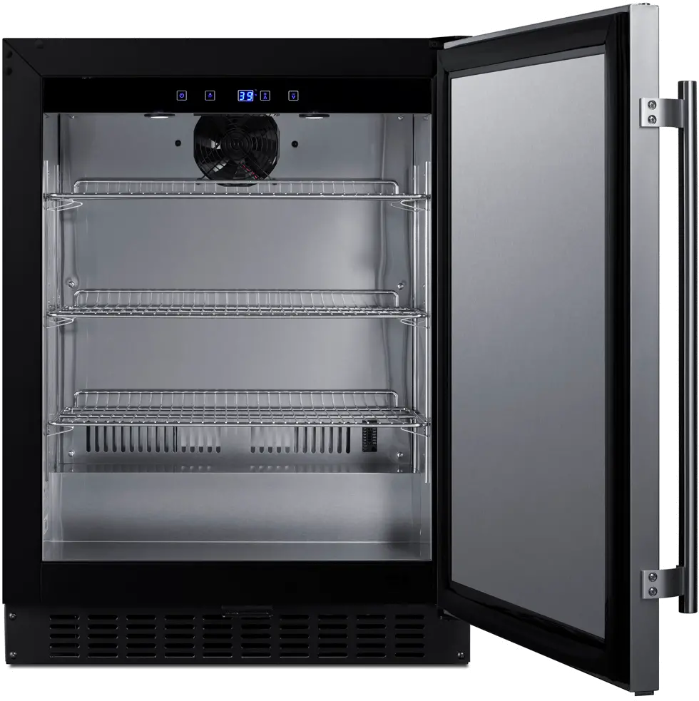 Summit 24  Wide Built-In Compact Refrigerator - Stainless Steel-3