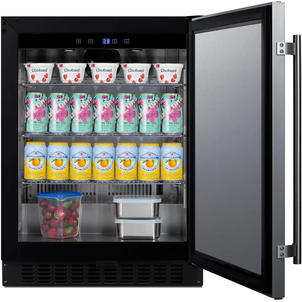 Summit 24  Wide Built-In Compact Refrigerator - Stainless Steel-4