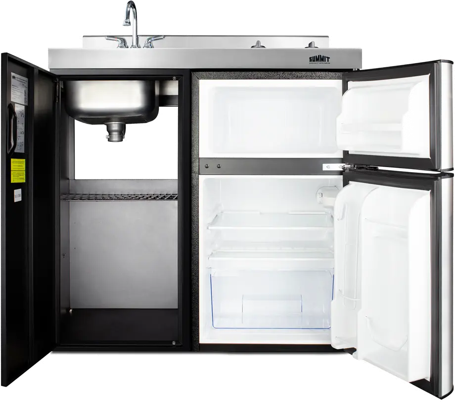 Summit 36  Wide All-In-One Kitchenette - Black & Stainless Steel-2