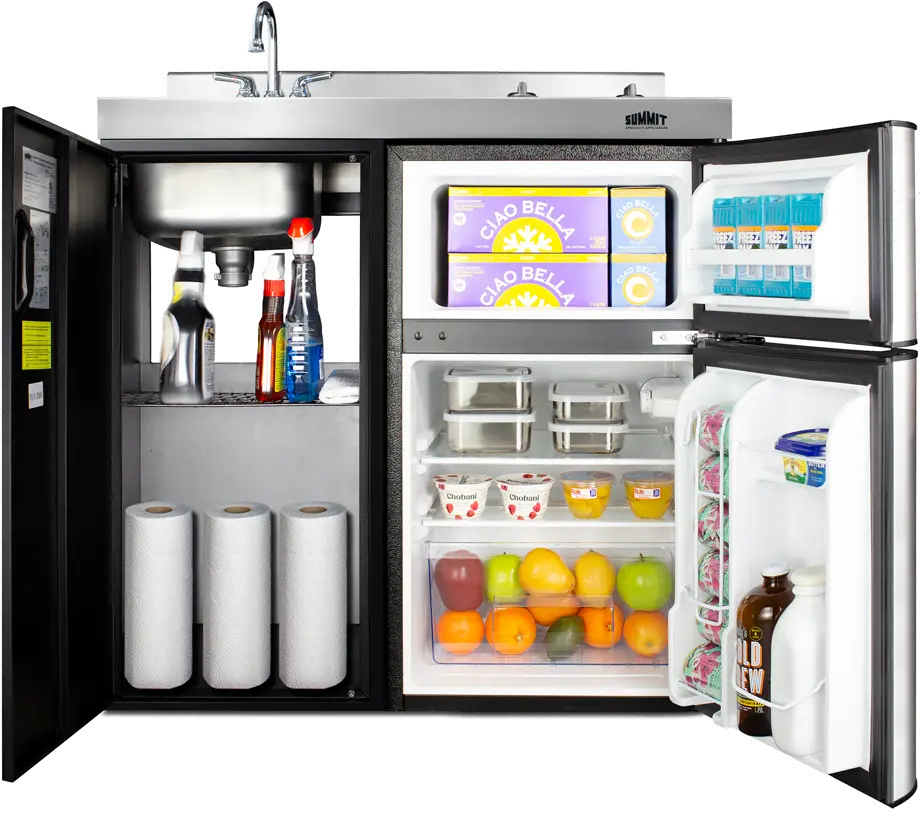 Summit 36  Wide All-In-One Kitchenette - Black & Stainless Steel-3