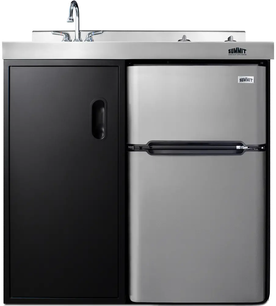 Summit 36  Wide All-In-One Kitchenette - Black & Stainless Steel-4