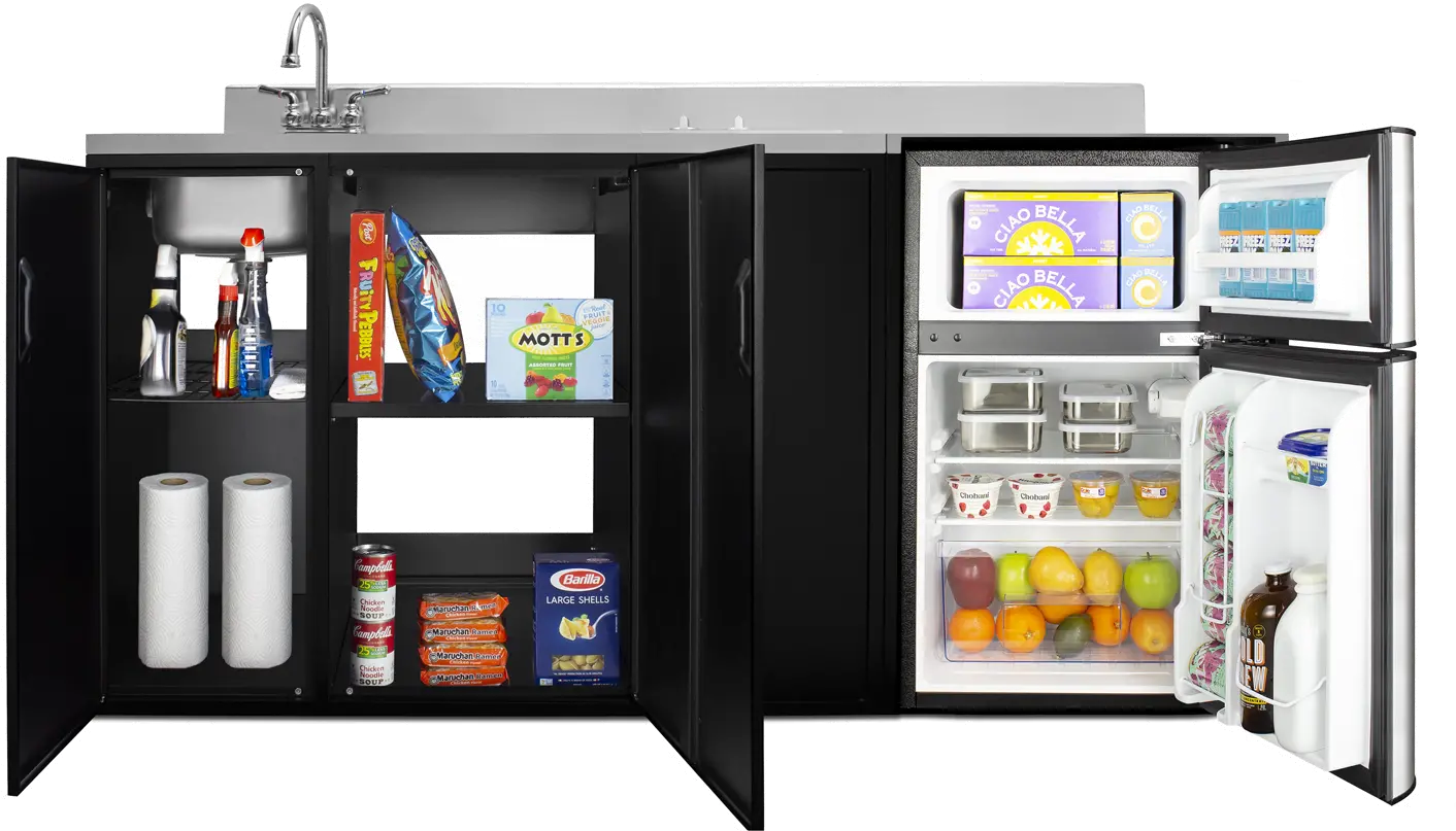 Summit 72  Wide All-In-One Kitchenette - Black & Stainless Steel-6