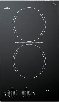 Summit 12  Wide 115V 2-Burner Electric Cooktop - Black