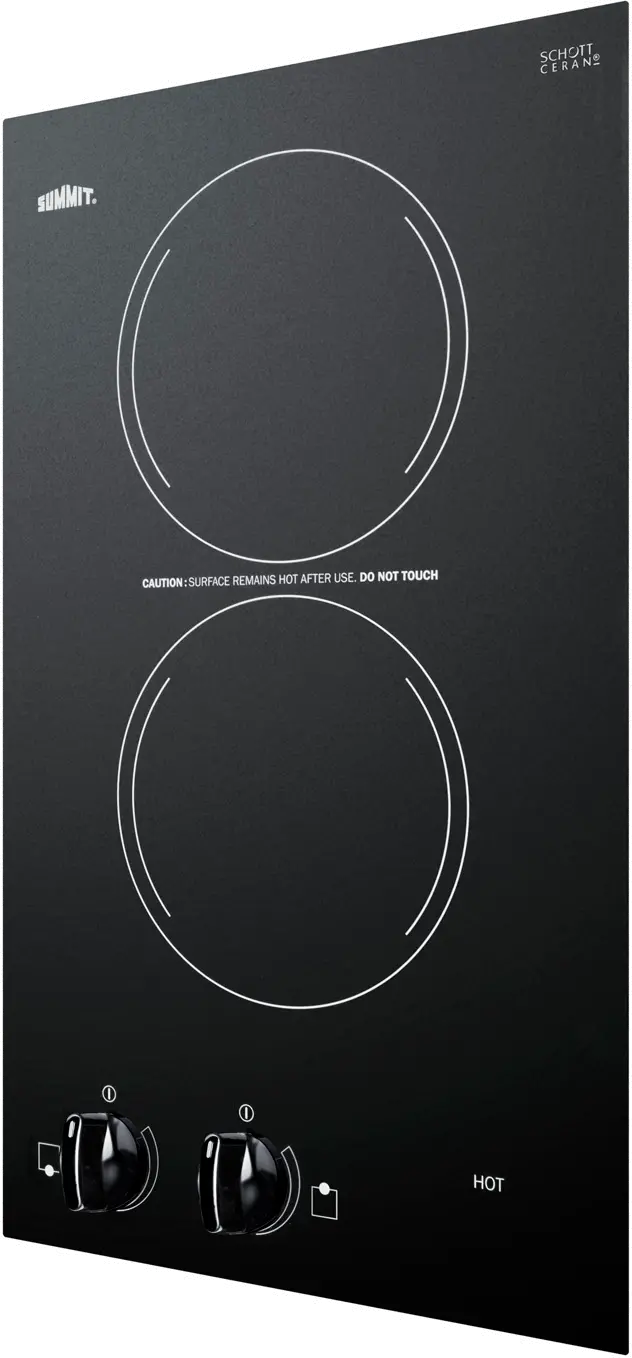 Summit 12  Wide 230V 2-Burner Electric Cooktop - Black-4