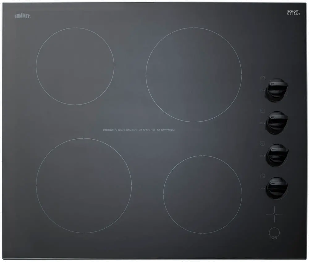 Summit 24  Wide 230V 4-Burner Electric Cooktop - Black-1
