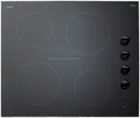 Summit 24  Wide 230V 4-Burner Electric Cooktop - Black