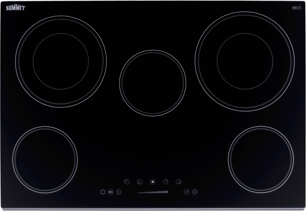 Summit 30" Wide 208-240V 5-Burner Electric Cooktop - Black