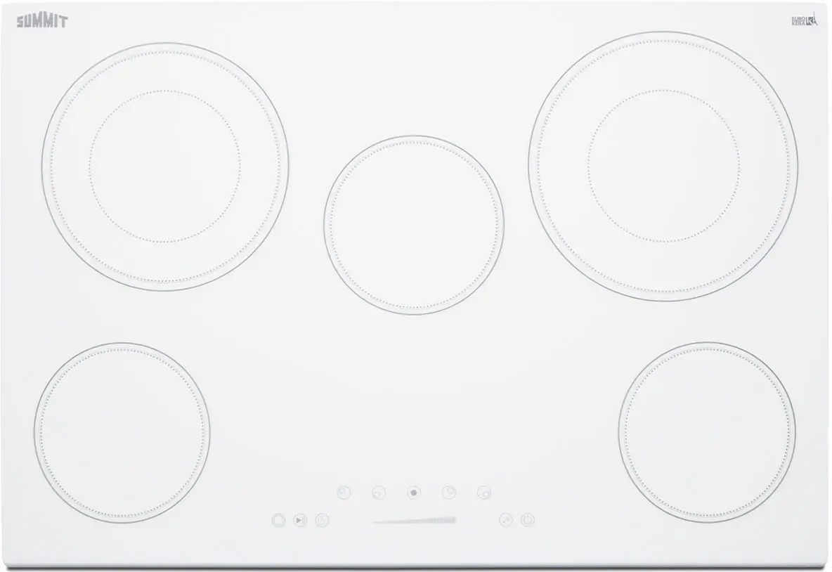 Summit 30  Wide 208-240V 5-Burner Electric Cooktop - White-2