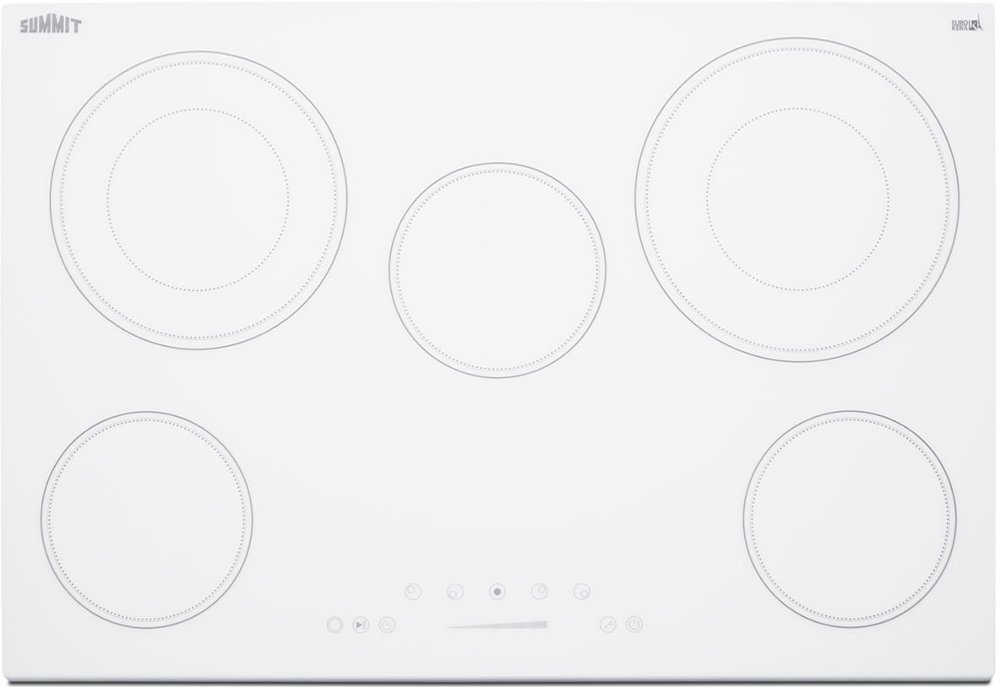 Summit 30" Wide 208-240V 5-Burner Electric Cooktop - White