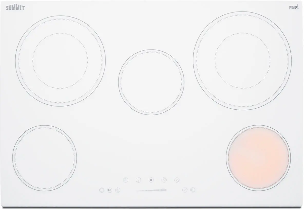 Summit 30  Wide 208-240V 5-Burner Electric Cooktop - White-3