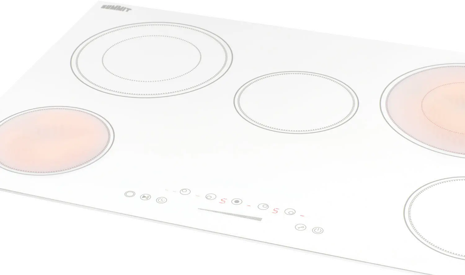 Summit 30  Wide 208-240V 5-Burner Electric Cooktop - White-1