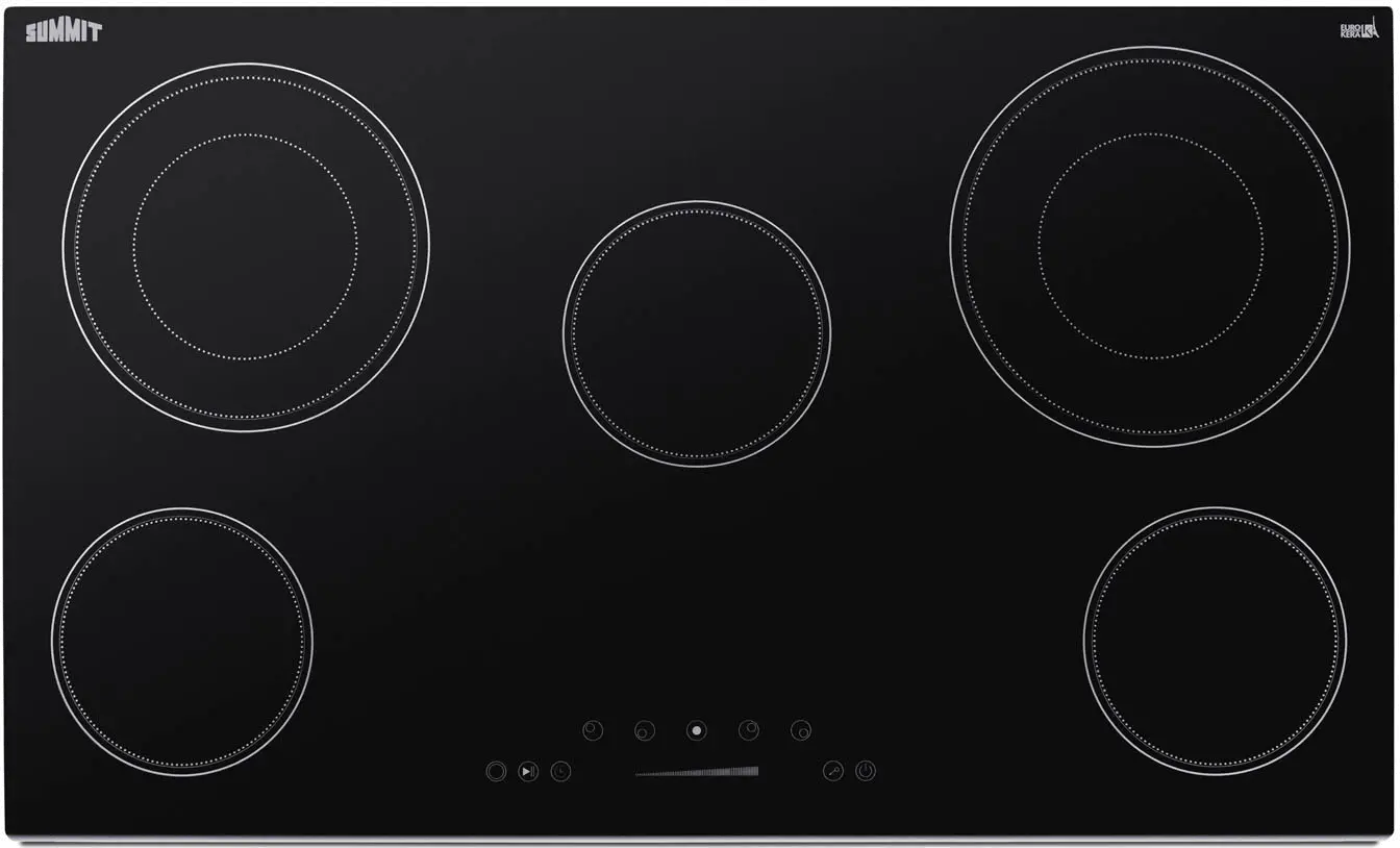 Summit 36  Wide 208-240V 5-Burner Electric Cooktop - Black-1