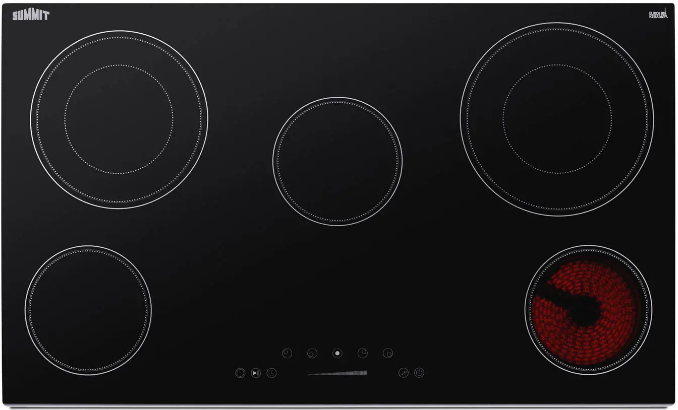 Summit 36  Wide 208-240V 5-Burner Electric Cooktop - Black-2