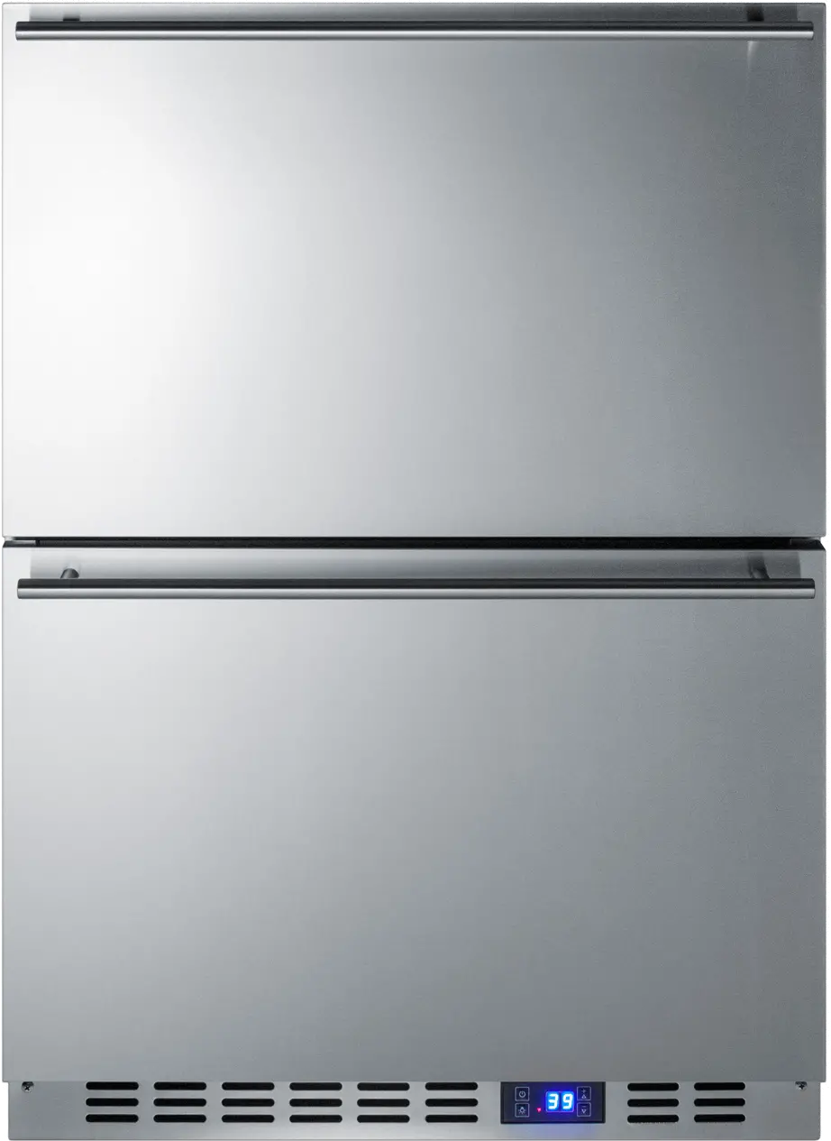 Summit 24  Wide Built-In 2-Drawer Refrigerator - Stainless Steel-2