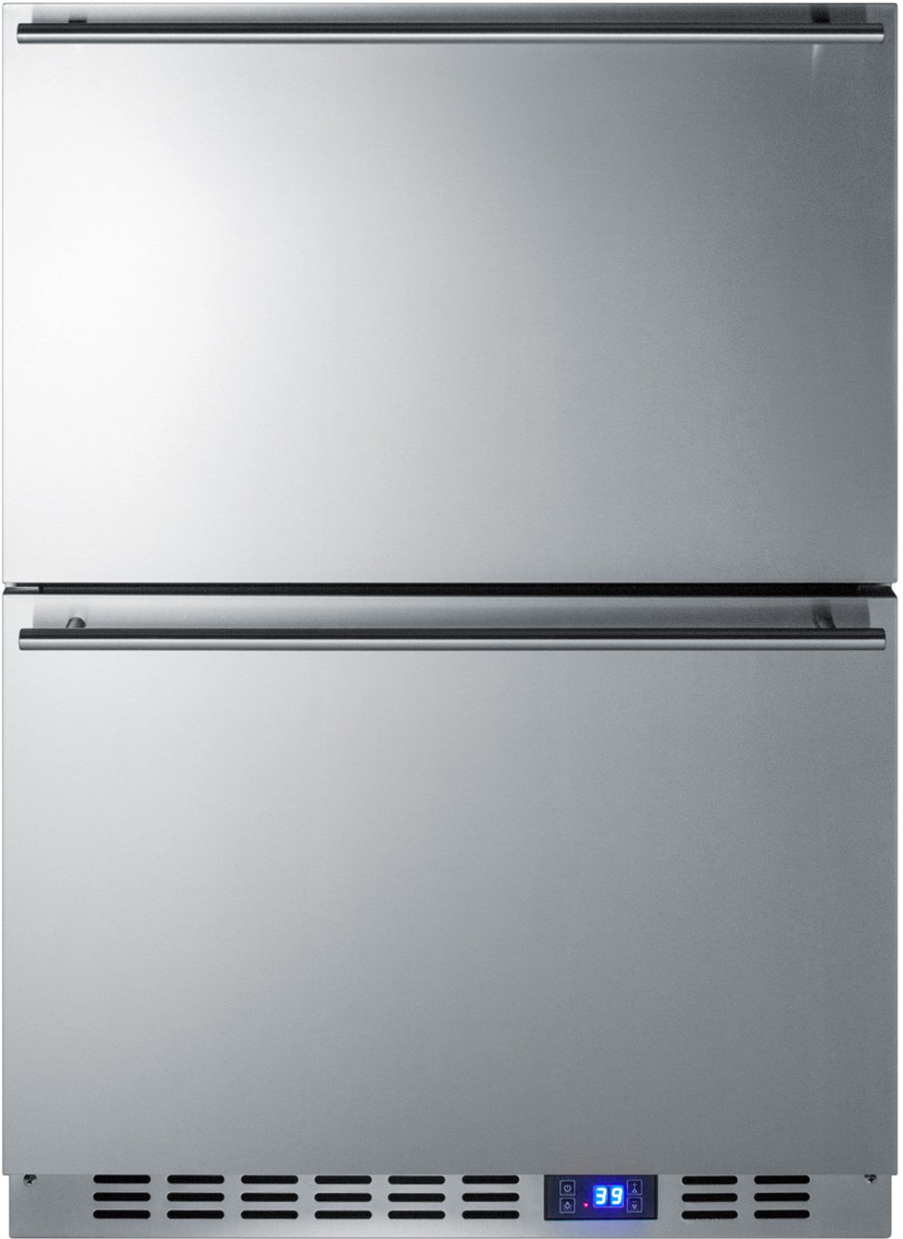 Summit 24" Wide Built-In 2-Drawer Refrigerator - Stainless Steel