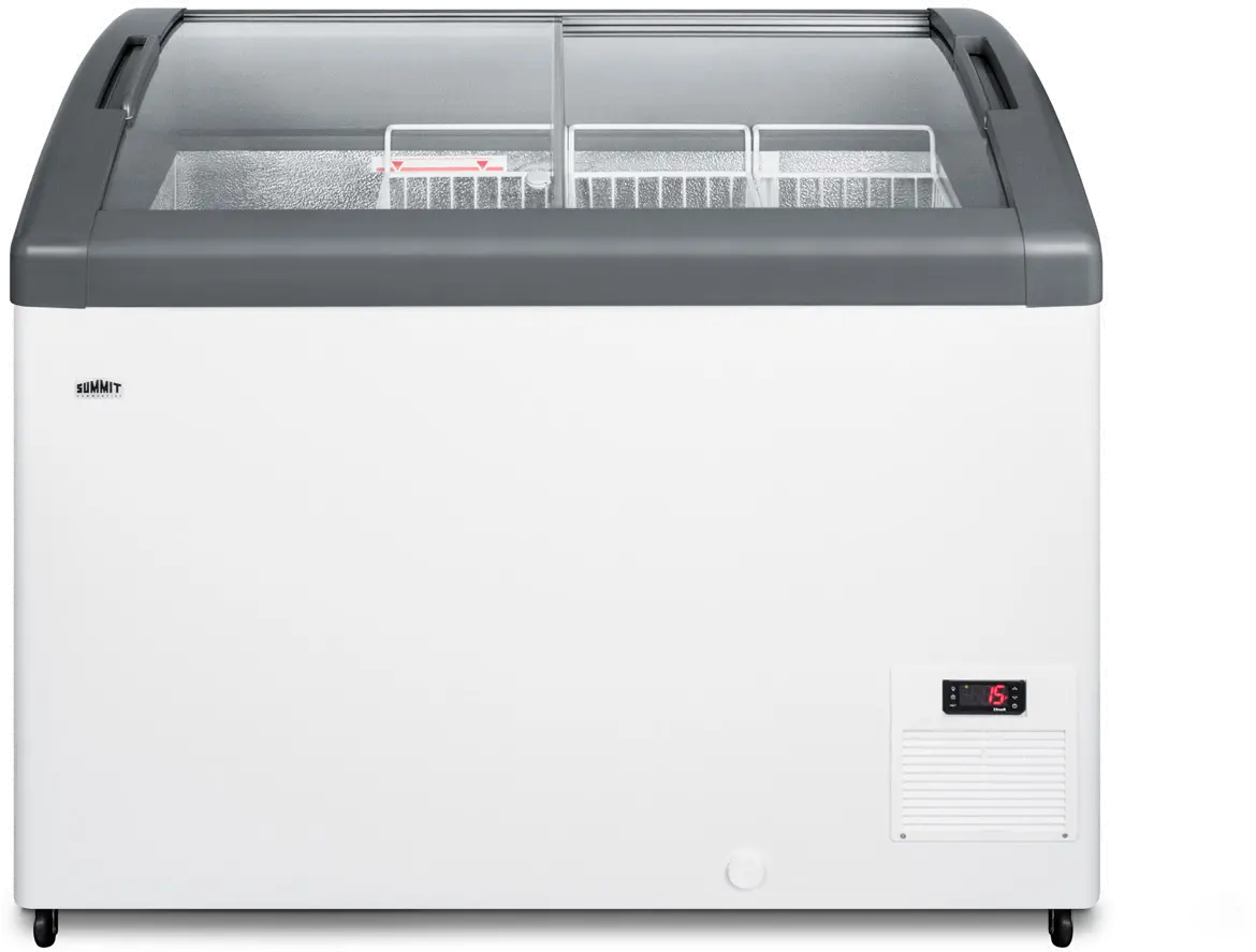 Summit Commercial 9.5 Cu.Ft. Chest Freezer - White with Curved Glass Door-1