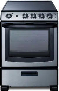 Summit 2.9 cu ft Electric Range - Stainless Steel 24 Inch