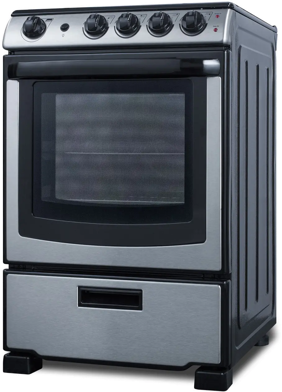 Summit 2.9 cu ft Electric Range - Stainless Steel 24 Inch-3